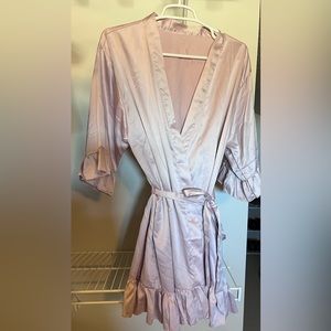 Pink silk robe